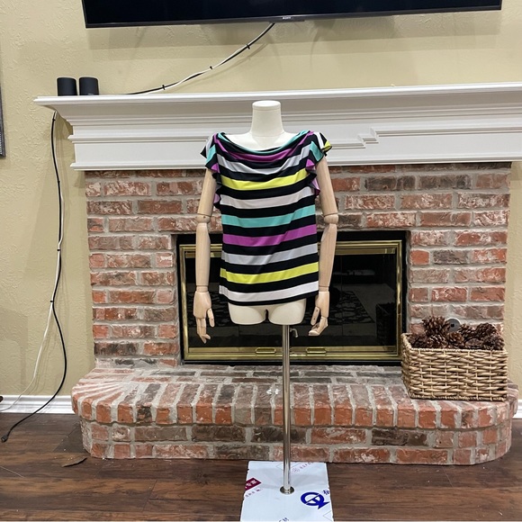 Vintage Y2K neon striped, ruffled top / S / Excellent condition - Picture 6 of 12